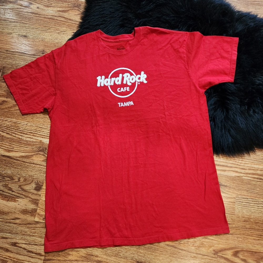 Hard Rock Cafe Red Tee - Short Sleeve Crewneck Women's Size XL